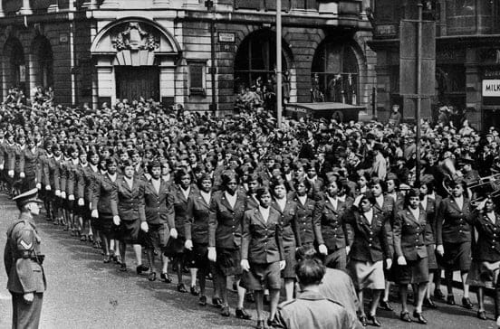 Central Postal Directory Battalion - WWII; First African American All-Female Battalion 6888 Central Postal Directory Battalion Marching in Birmingham, England 1945